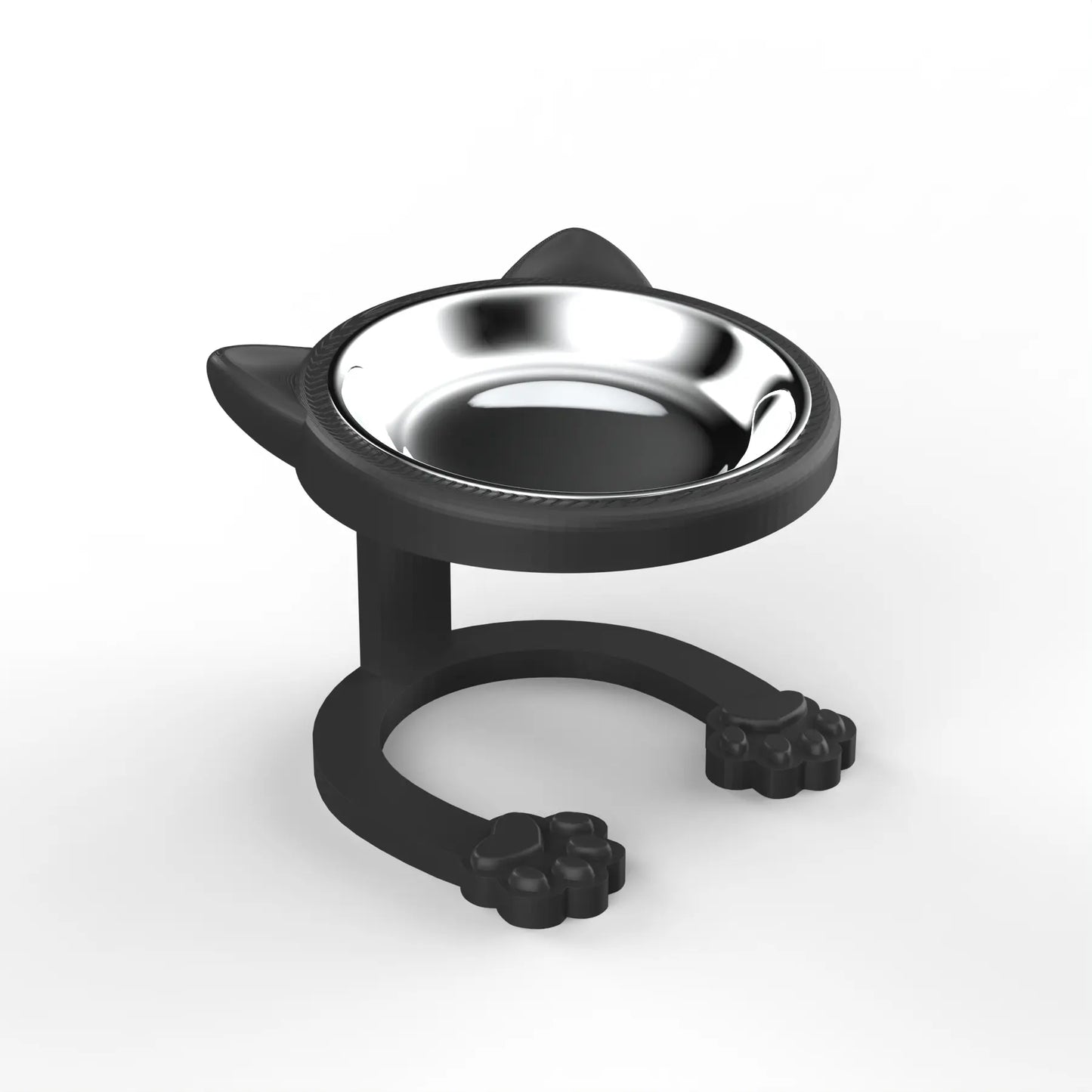 Elevated Tilted Cat Bowl, 316 Stainless Steel Raised Feeder with Anti-Slip Paw Stand, Catbowl, Whisker Friendly Neck Protection Pet Food Dish, Easy Clean Portable Kitten Feeding Bowl for Senior Cats & Small Puppies