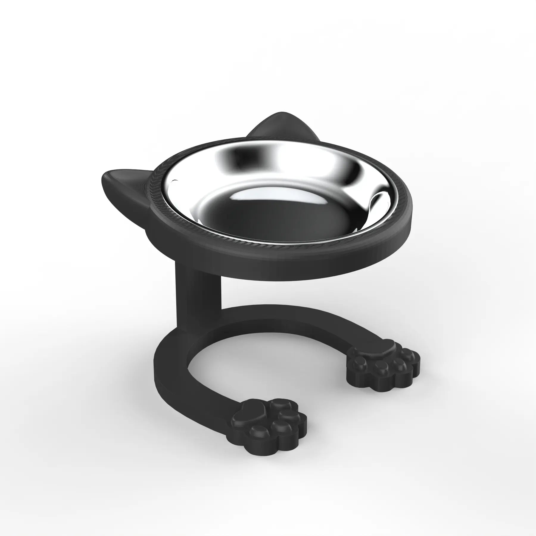 Elevated Tilted Cat Bowl, 316 Stainless Steel Raised Feeder with Anti-Slip Paw Stand, Catbowl, Whisker Friendly Neck Protection Pet Food Dish, Easy Clean Portable Kitten Feeding Bowl for Senior Cats & Small Puppies