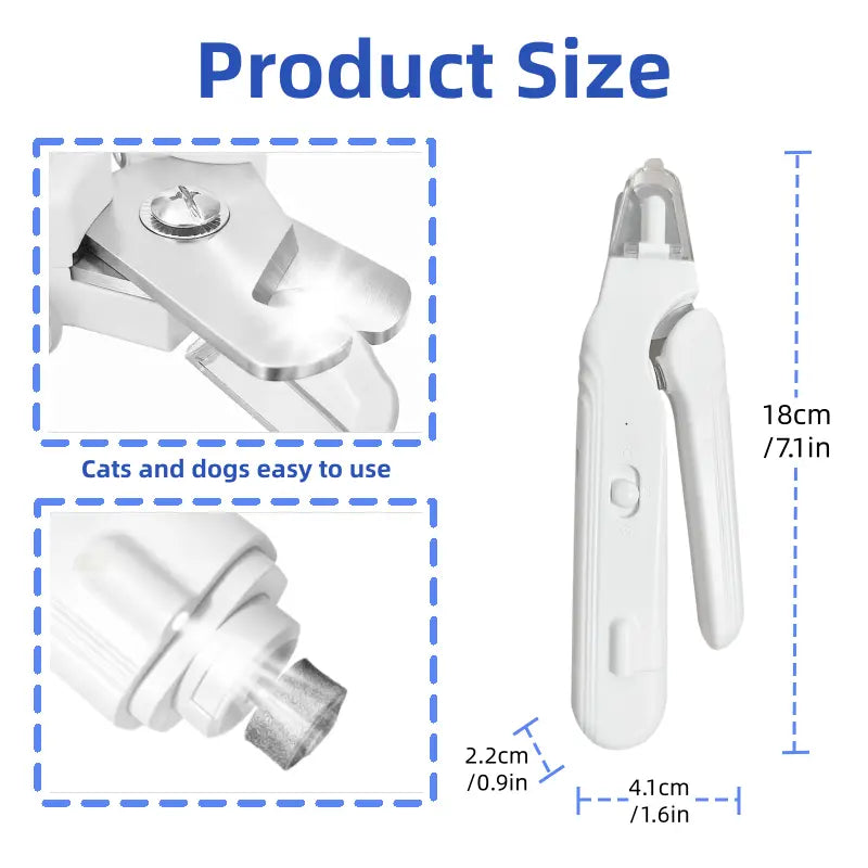 2-In-1 Dog Nail Clipper & Grinder (Paw Trimmer) with LED Light, Safe Precision Trim, Sharp Blades, Quiet Low Vibration, USB Rechargeable, for Small-Medium-Large Dogs Cats Home Grooming