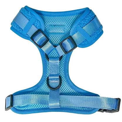 Electric Blue Adjustable Teddy Fabric Dog Harness - Perfect Comfort & Style for Your Pup!